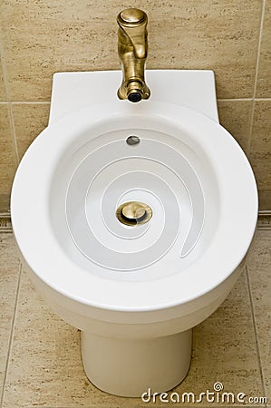 White toilet bidet object Stock Photo