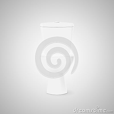 White toilet bowl with the closed cover Vector Illustration