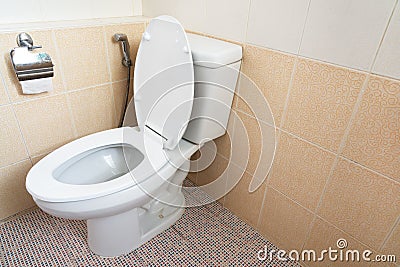 White toilet bowl Stock Photo