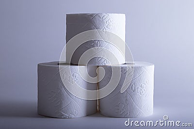 white toilet paper with white background Stock Photo