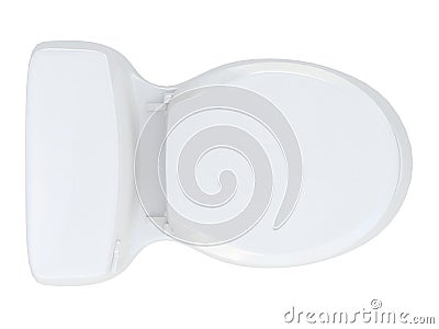 White toilet or wc from top view isolated on a white background 3d rendering Stock Photo
