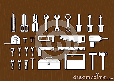 White tool kits Vector Illustration