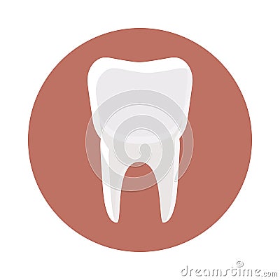 White tooth icon, cartoon style Vector Illustration