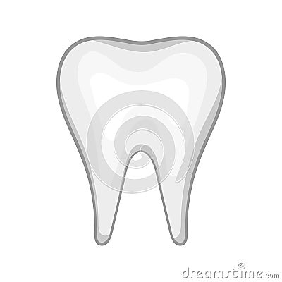 White tooth icon in cartoon style Vector Illustration