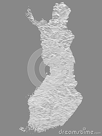 Relief Map of Finland Vector Illustration