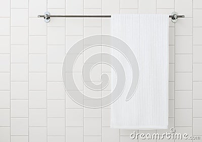 White towel on hanger Stock Photo