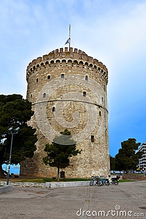 The white tower of Thessaloniki,Landmark of the town Stock Photo