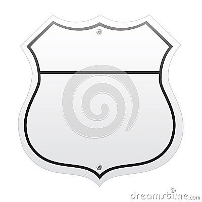 White traffic sign on white Vector Illustration