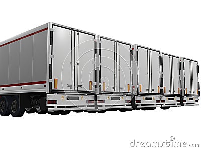 White trailer Stock Photo
