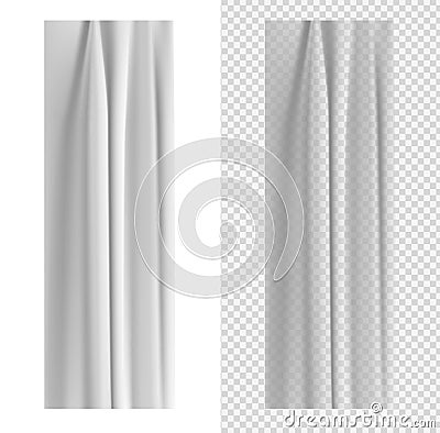 White transparent curtains texture Vector Illustration