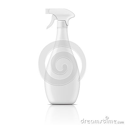 White trigger bottle sprayer. Vector Illustration