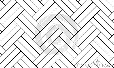 White triple herringbone parquet floor seamless pattern with diagonal panels Vector Illustration