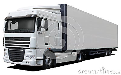 White truck DAF XF. Stock Photo