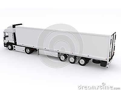 White truck with trailer Stock Photo