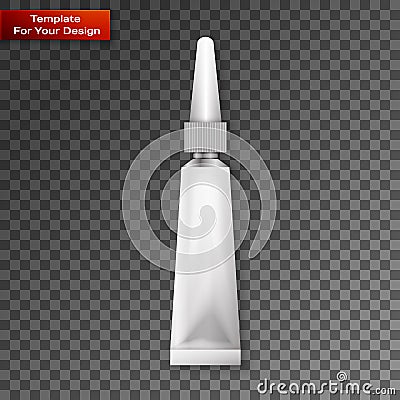 White Tube Of Super Glue Vector Illustration