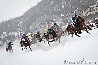 White Turf in St. Moritz, Switzerland Editorial Stock Photo