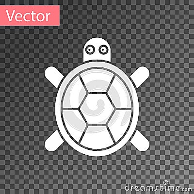 White Turtle icon isolated on transparent background. Vector. Vector Illustration