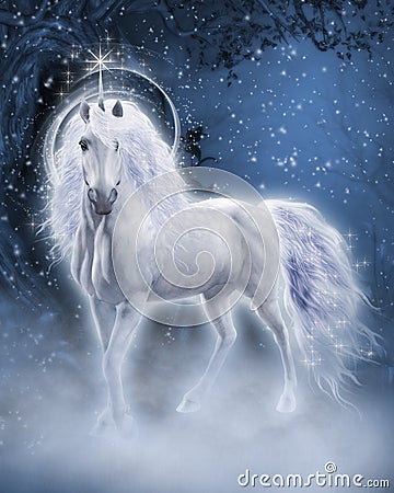 White Unicorn Stock Photo