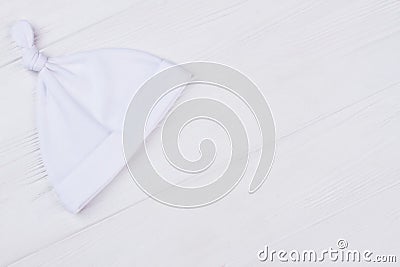 White unisex knot hat Stock Photo