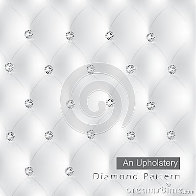 White upholstery diamond pattern background vector Vector Illustration