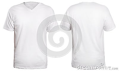 White V-Neck Shirt Mock up Stock Photo