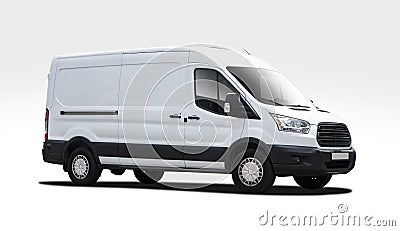 White van Ford Transit isolated on white Stock Photo