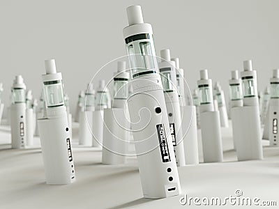 White vaping ecig battery mod Stock Photo