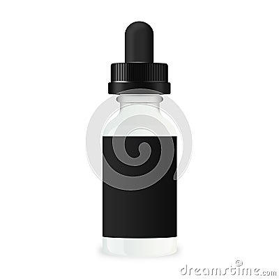 White Vapor Juice Bottle Stock Photo