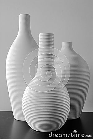 White Vases Stock Photo