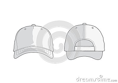 White vector baseball cap Vector Illustration