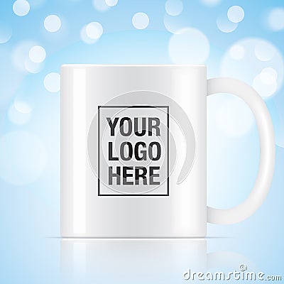 White vector coffee mug Vector Illustration