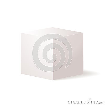White vector cube. Isolated on white background. Realistic Cube with perspective.,3d vector illustration. Vector Illustration