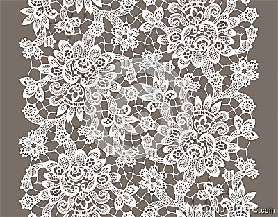 White Vector Lace. Seamless Pattern. Vector Illustration