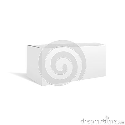 White vector rectangular horizontal box mockup Vector Illustration