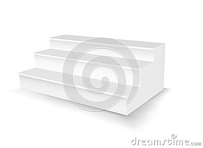 White vector stairs. Realistic 3d image Vector Illustration