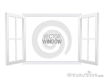 White vector window template. Vector Illustration