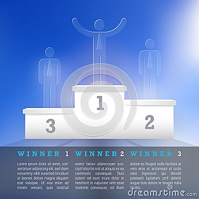 White Vector Winners Podium. Business Winners Concept Vector Illustration