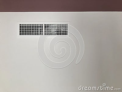 White ventilation filter front view inside a hotel Stock Photo