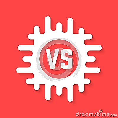 White versus icon with shadow Vector Illustration