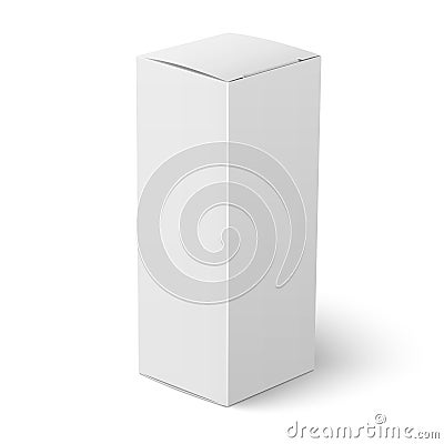 White vertical paper box template Vector Illustration