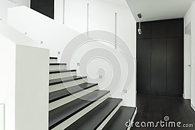 White villa interior with wardrobe Stock Photo