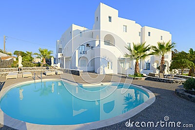White villa with private pool Stock Photo