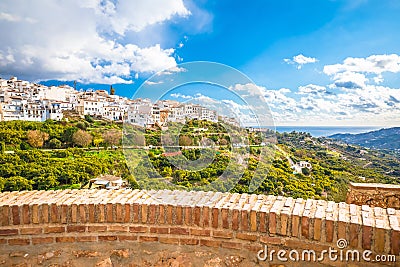 White village of Frigiliana landscape view Stock Photo