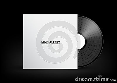 White Vinyl cover on black background, Vector Vector Illustration