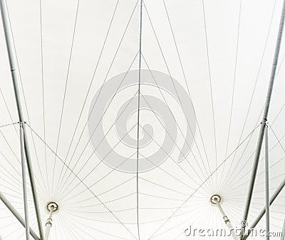 White vinyl roof structure steel Stock Photo