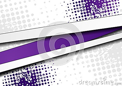 White and violet contrast stripes corporate abstract background Vector Illustration
