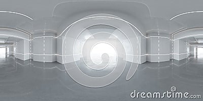 White virtual abstract 360 degree panorama vr design hdr style equi rectangular hall 3d rendering illustration Stock Photo