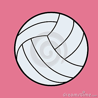 White Volleyball vector.Volleyball icon on pink Vector Illustration