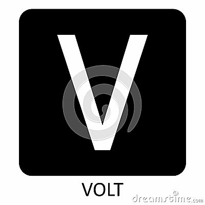 Volt V symbol illustration Cartoon Illustration