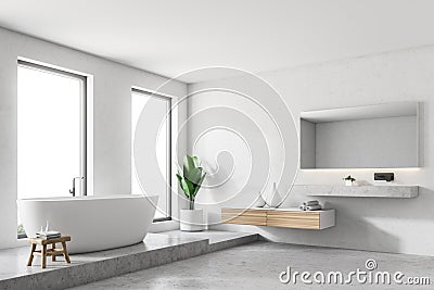 Luxury white bathroom corner Stock Photo